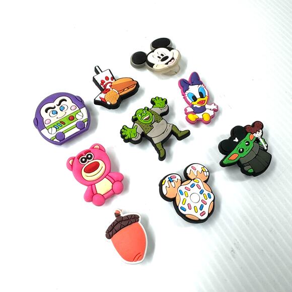 CROCS Charms Mixed Lot of 9 Disney Chic Fil-a Toy Story Mickey Mouse Shrek Grogu - Picture 2 of 5